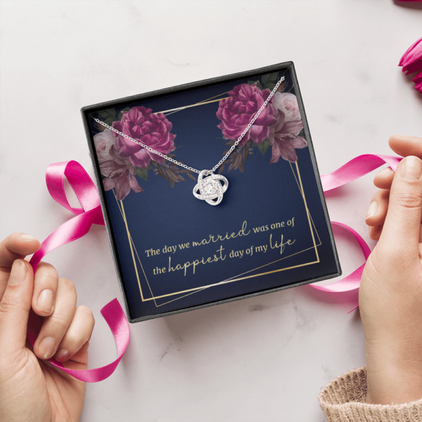 The day we married was one of the happiest day of my life happy wedding gift necklace
