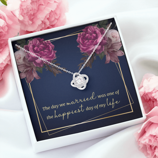 The day we married was one of the happiest day of my life happy wedding gift necklace
