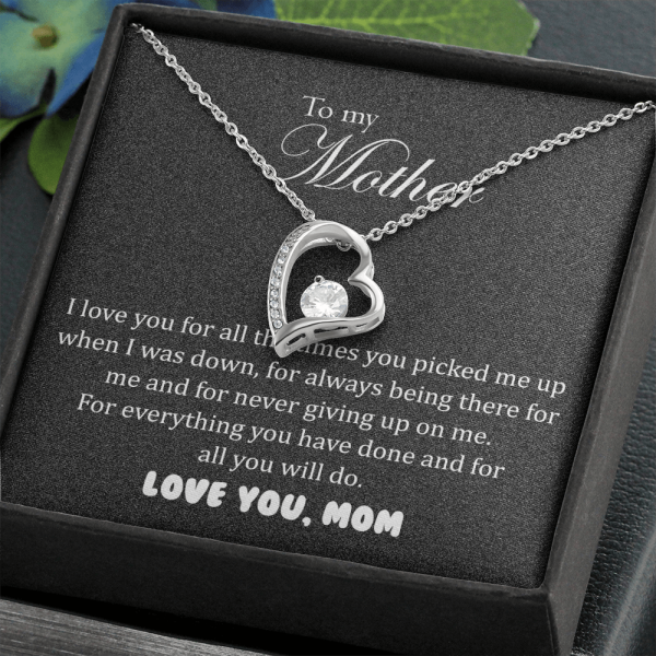 I love you for all time 18K Yellow Gold Dipped to my mother necklace, gift for mom, mother day gift, to my mother daughter necklace