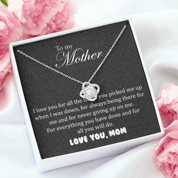 The Love Knot Necklace represents for mom, to my mother daughter necklace, Christmas gift for mom, for everything you have done and for all you will do The Love Knot Necklace