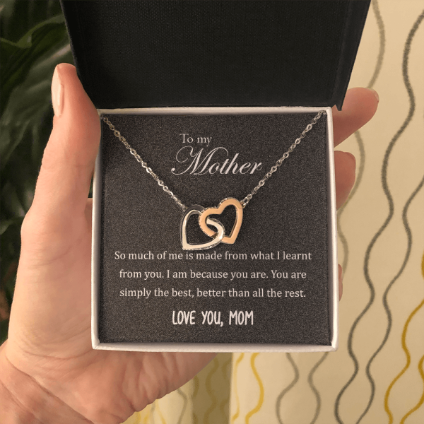 Mother day gift for mom, You are simply the best, to my mother daughter necklace