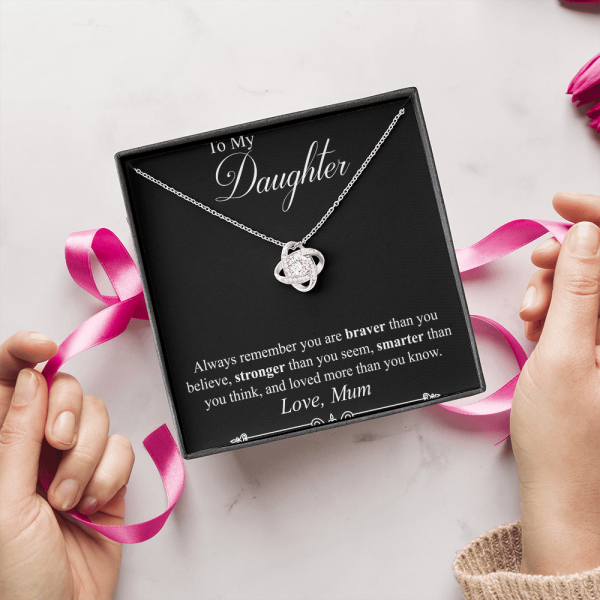 To my Daughter necklace from Mum, always remember you are braver than you believer necklace