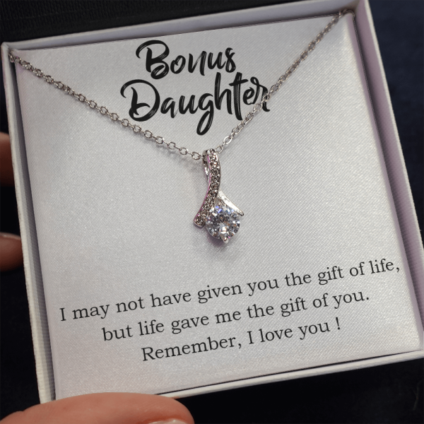 Alluring beauty gift for bonus daughter necklace may not have given you the gift of life but life gave me the gift of you remember I love you