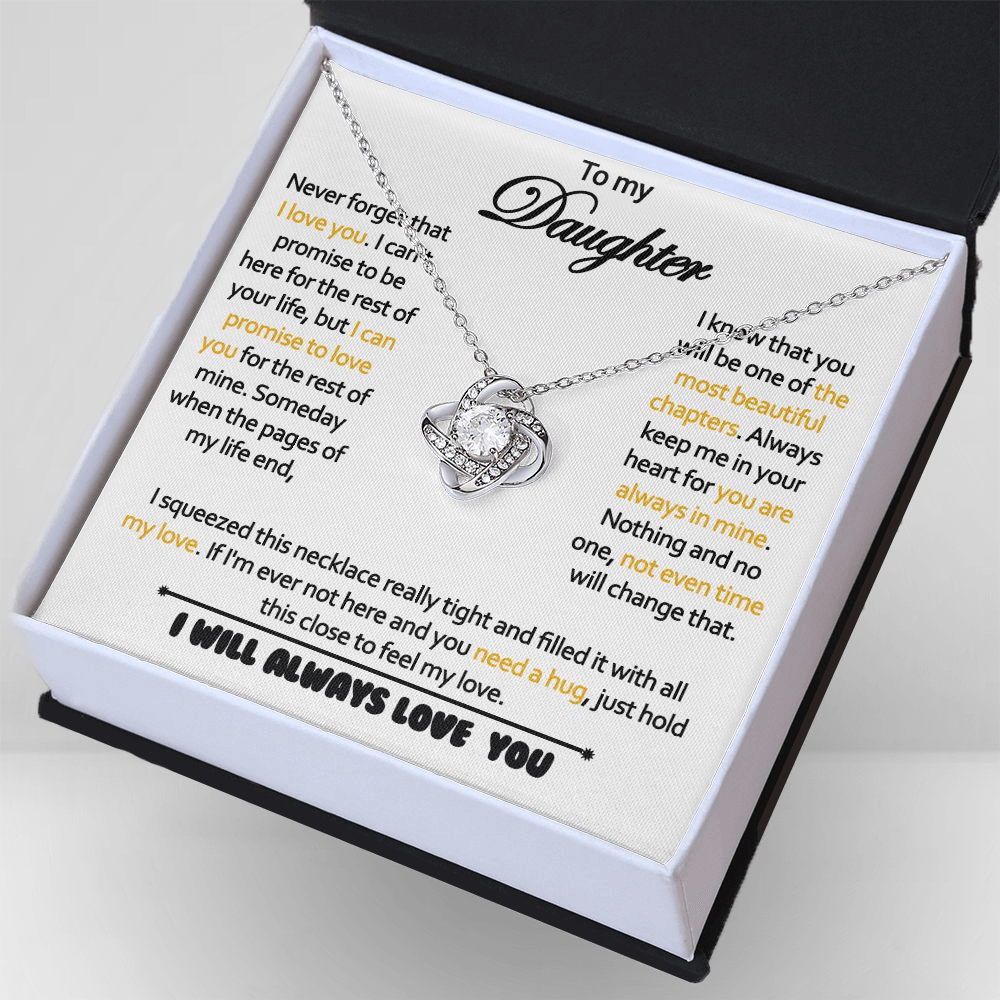 To my daughter necklace – I will always love you – white gold necklace for daughter 