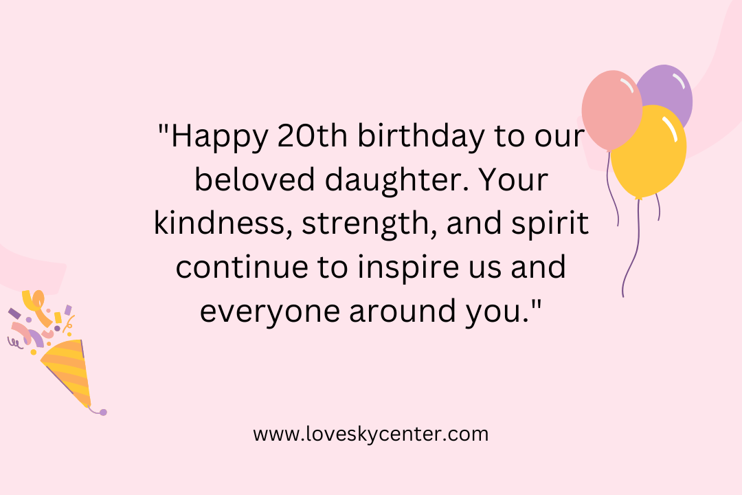 20th birthday greetings for daughter 