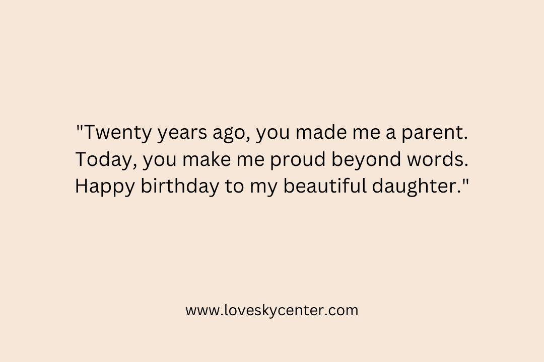 birthday message to a daughter turning 20 