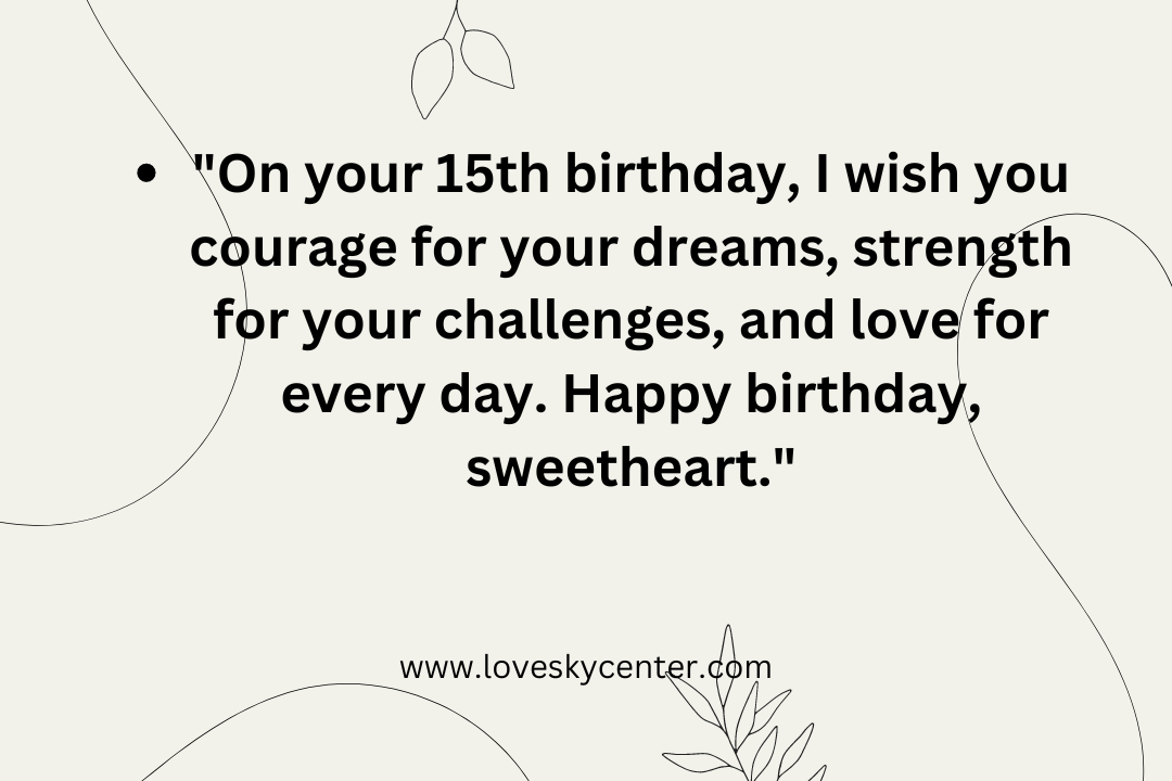 15th birthday message for daughter from mother 