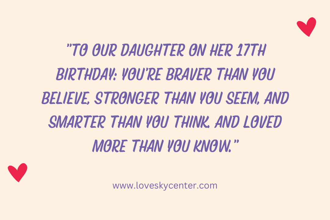 17th birthday message for daughter