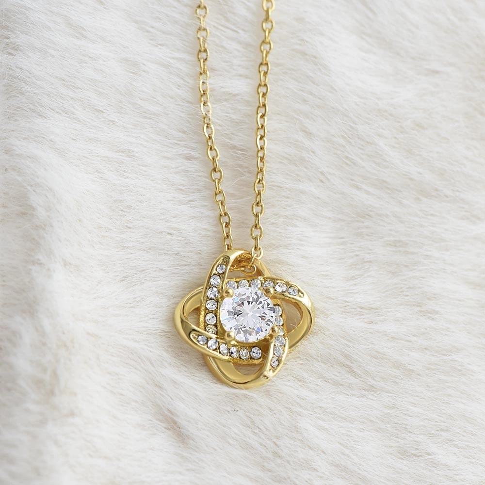 18k yellow gold love knot necklace