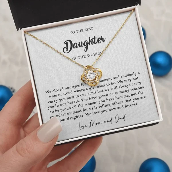 To the best daughter in the world for birthday daughter 18k yellow gold necklace