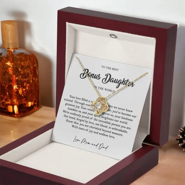 to the best bonus daughter in a world necklace christmas gift for daughter